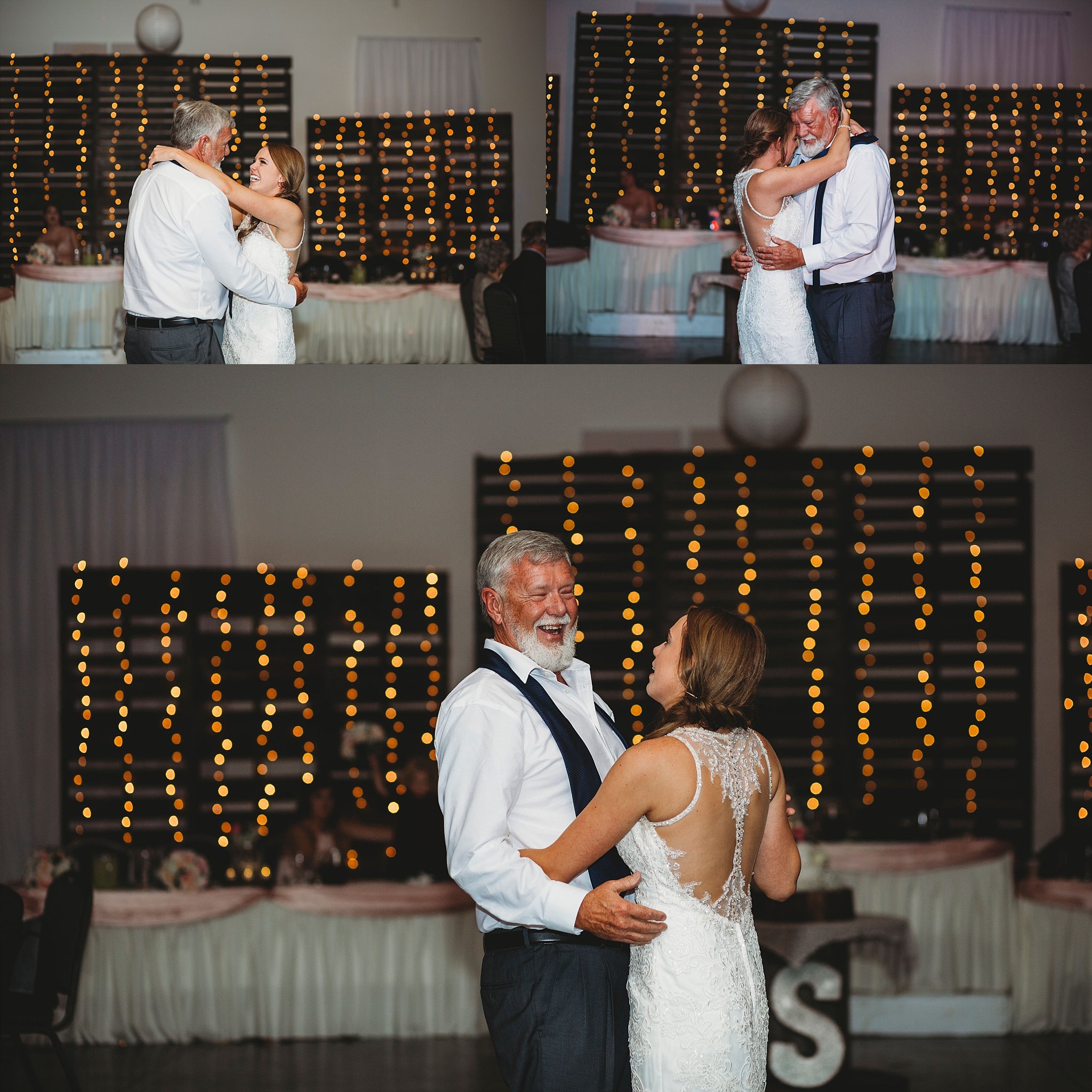 father daughter dance at meadow springs manor wedding in Francesville, Indiana