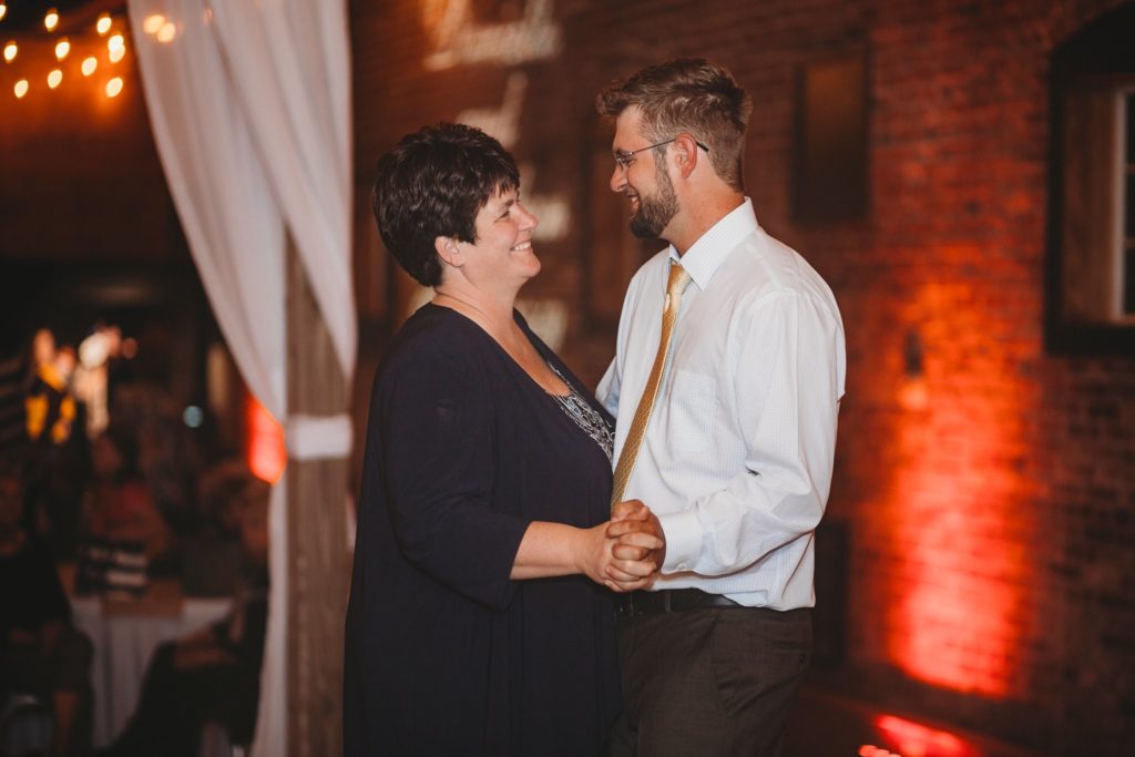 mother and son dance in indiana wedding photography
