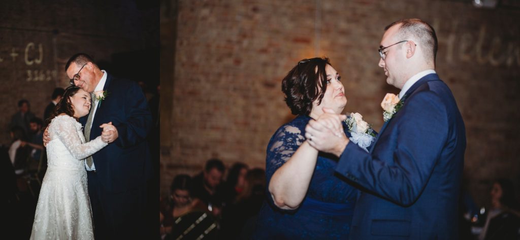 father daughter dance at embers venue in rensselaer, indiana winter wedding