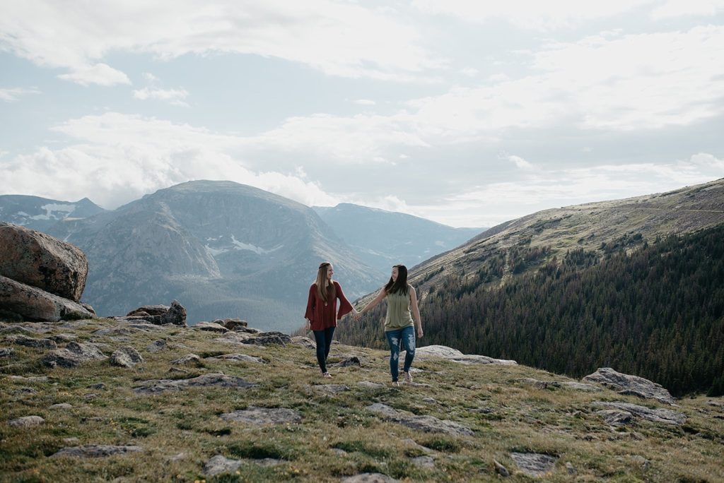LGBTQ Community- LGBTQ Couple holding hands in Rocky Mountain National Park