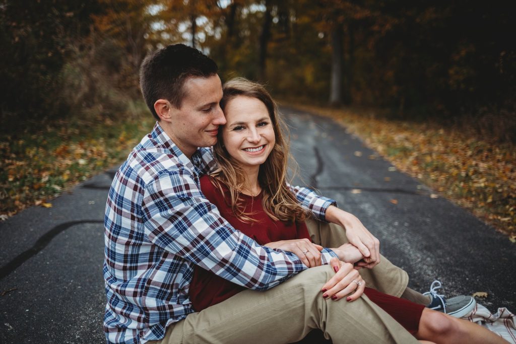 Couples enjoying a Lafayette, Indiana Engagement session 