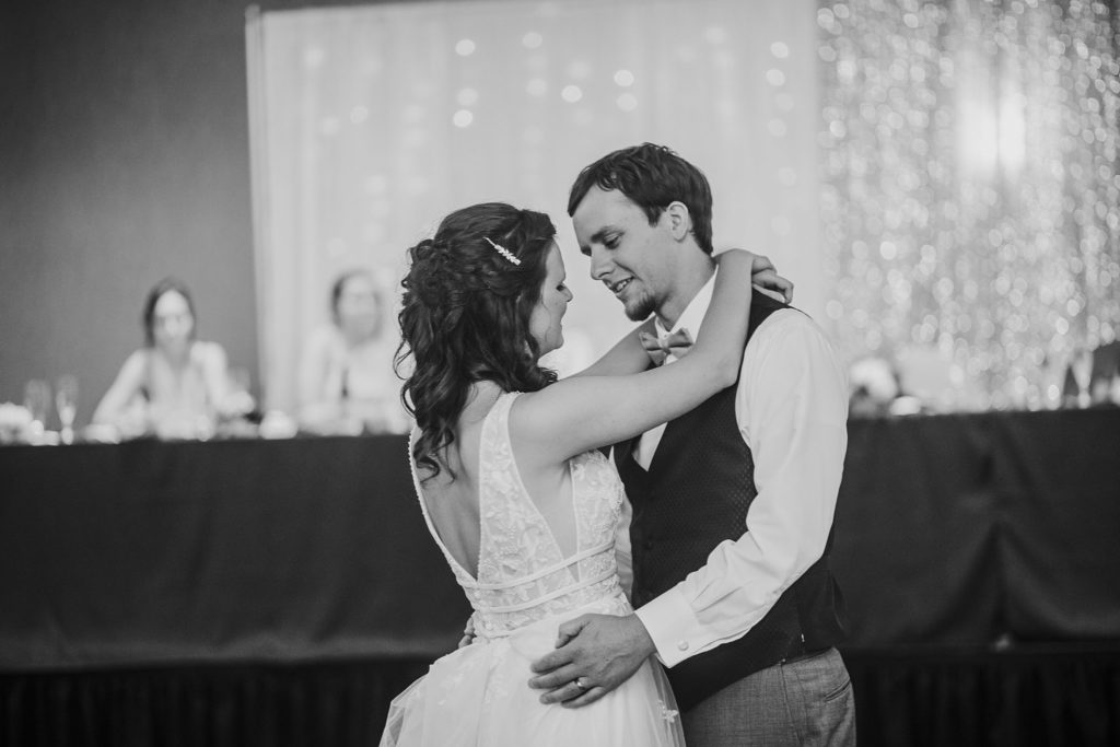 Bride and grooms first dance at their Monticello, Indiana wedding. 