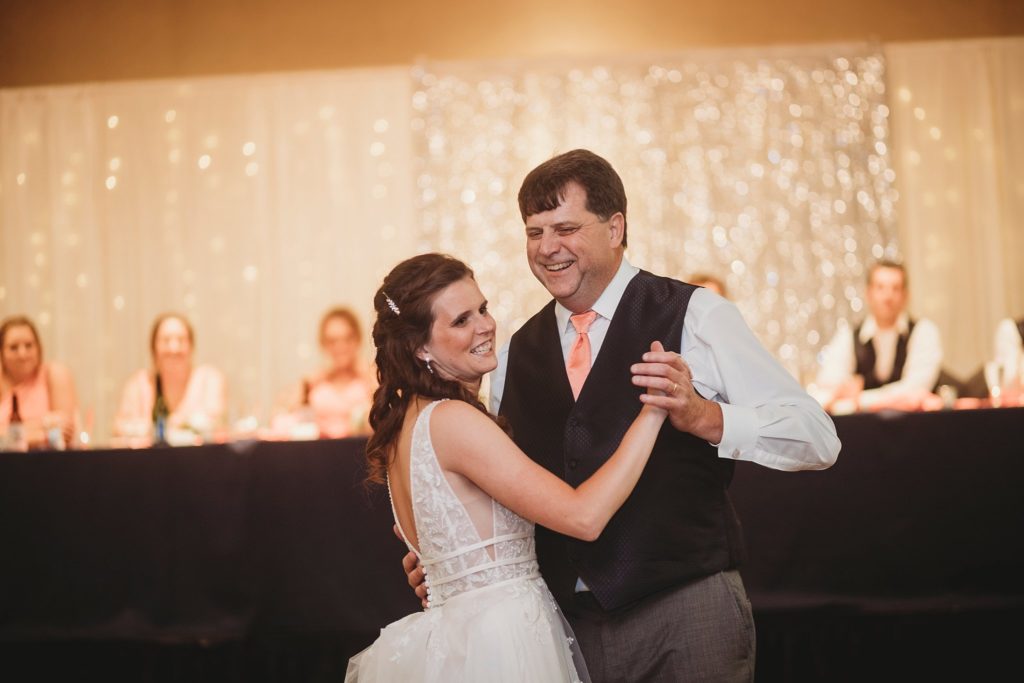 dad and daughter first dance at the Monticello, Indiana wedding. 