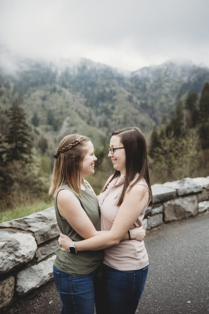 Couples Guide to Gatlinburg- LGBTQ Couple hiking in  the Smokey Mountains