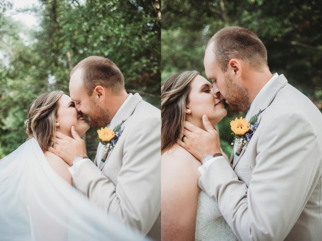 Rensselaer Indiana Wedding Photographer - bride and groom sharing an almost kiss in rensselaer indiana 