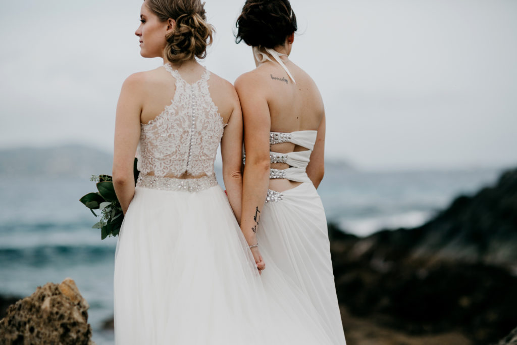 Indianapolis Videographer// Our Biggest Elopement Regret - Two wives holding hands in st. thomas, USVI at elopement.