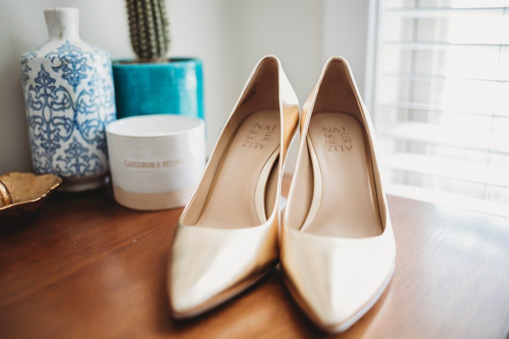the bride's wedding shoes